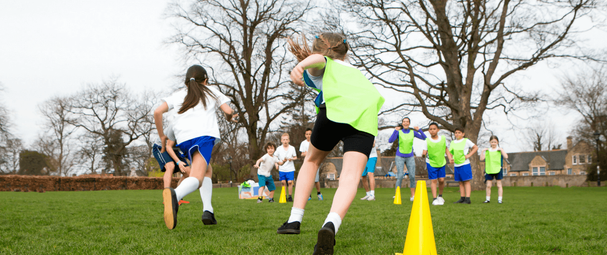 Kids playing outside at school